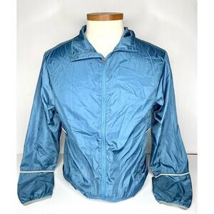 Hind Windbreaker Jacket Adult Medium Aqua Blue Full ZIp No Hood Jogging Jacket